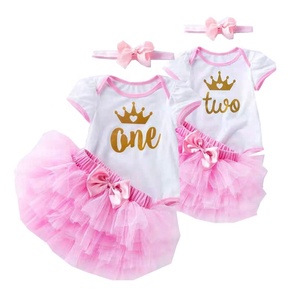Vestito da Principessa per Bambina di 1 Anno, Abito Tutu per Neonata, Abbigliamento per Bambini, Outfit per Battesimo e Primo Compleanno, Vestido De Bebes - Product Image 1
