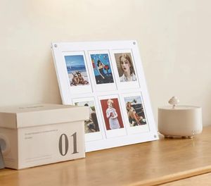 Marco de fotos de acrílico ecológico de 3 pulgadas, imán de seis palacios de alta transparencia, forma cuadrada - Product Image 2