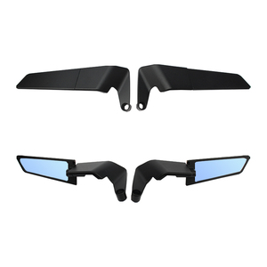 <span class=keywords><strong>Espejos</strong></span> <span class=keywords><strong>Retrovisores</strong></span> Universales Ajustables para Motocicleta en Negro con Alerón Lateral tipo Ala para Z900 Z650 F900R - Product Image 4