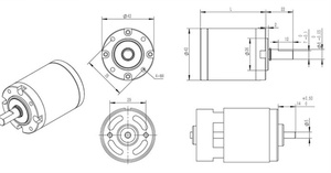 ब्रश और ब्रशलेस डीसी मोटर के लिए 42 मिमी ग्रहीय रेड्यूसर गियरबॉक्स - Product Image 5
