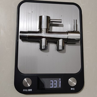 Robinet d'angle à double commande en laiton de qualité supérieure, robinet manuel SUS, vanne de contrôle d'eau, accessoires de salle de bain