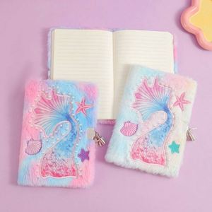 Kids Cute Stationery Fuzzy Secret <b>Journal</b> 80Sheets A5 Size Mermaid Diaries Girls Diary With Lock - Product Image 6