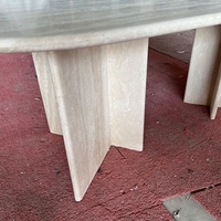KUMUSI FURNITURE Table basse en marbre travertin de haute qualité au design de luxe Table basse en travertin personnalisée Table console en travertin