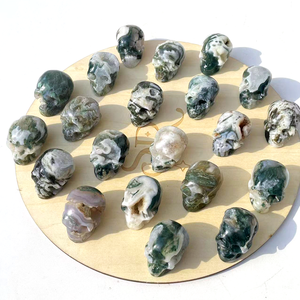Nhà Máy Giá Tự Nhiên 3.5Cm Moss Agate Pha Lê Hộp Sọ Khắc Đá Thủ Công Mỹ Nghệ Trang Trí Tinh Thể Khác Pha Lê Thủ Công Mỹ Nghệ - Product Image 2