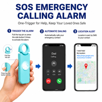Alarme personnelle rechargeable 130 dB avec GPS, appel d'urgence, dispositif de protection pour femmes et personnes âgées
