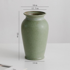 Wide Mouth Vintage Rustic Style Ceramic Vase With Dual Purpose for Dried Fresh <b>Flower</b> <b>Display</b> Desktop Home Decor Use - Product Image 5