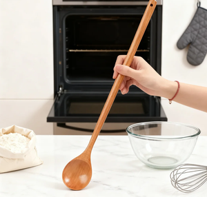 Cucchiaio di agitazione a manico lungo ecologico in legno di faggio Design tradizionale sostenibile per regali aziendali creativi di caffè e miele - Product Image 3