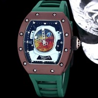 Nouvelle Montre Mécanique Tendance 2026 avec Boîtier Tonneau en Céramique, Verre Saphir, Bracelet en Cuir 24mm et Résistance à l'Eau 3 ATM