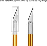 Ensemble de couteaux de précision pour loisirs créatifs avec 40 lames de rechange # Couteau artisanal en aluminium à 11 lames avec capuchon de sécurité pour l'art du papier, vente directe d'usine