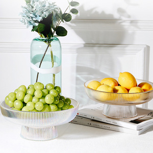 6 8 10 pouces Dia Ornement de table clair gris or jante tige verre bol décoration <span class=keywords><strong>verres</strong></span> pour fruits - Product Image 6