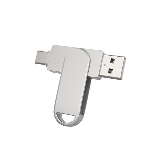 Factory Wholesale Customizable LOGO Metal 64GB 128GB 256GB 512GB USB Flash Drive for Mobile Phones TYPE C USB a