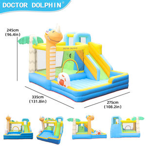 Château gonflable combiné avec toboggan et piscine à balles pour enfants, Doctor Dolphin Factory Bounce Combo - Product Image 4
