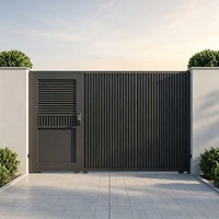 Portail électrique de luxe pour allée, en alliage d'aluminium thermolaqué, design populaire pour clôtures animales et dimensions personnalisables