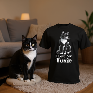 Camiseta para amantes de los gatos Tuxedo, para propietarios que adoran a sus compañeros felinos - Product Image 3