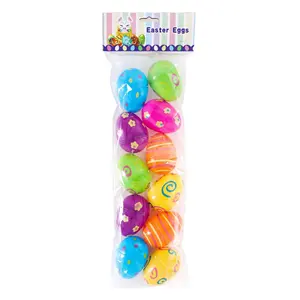 Hersteller Direct Easter Eggs 6*4,5 cm Plastik Tombola Eierschale Offenes Ei bedruckte Ostereier