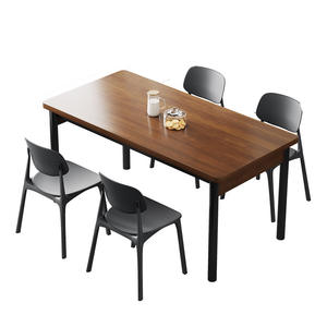 Modern Minimalist Rectangular Solid Wood Dining <b>Table</b> Assembled for Home <b>Small</b> Apartment Commercial Rental Use - Product Image 2