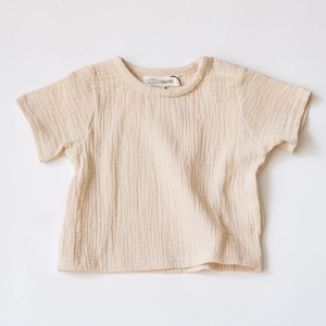 100% t-Shirt da bambino <span class=keywords><strong>in</strong></span> <span class=keywords><strong>mussola</strong></span> <span class=keywords><strong>di</strong></span> <span class=keywords><strong>cotone</strong></span> a doppia garza t-Shirt da bambina <span class=keywords><strong>vestiti</strong></span> per bambini - Product Image 2