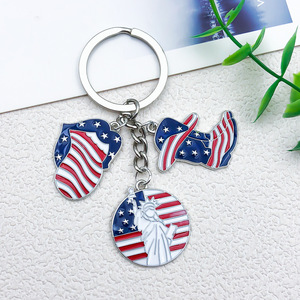 Alliage d'huile tombant Jour de l'Indépendance US DIY Bracelet Collier Porte-clés Pendentif Cross Border Bijoux Accessoires - Product Image 4