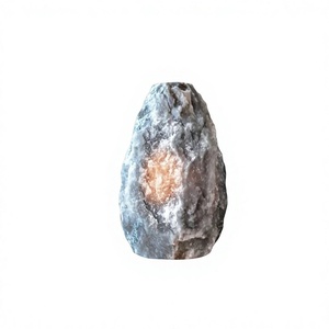 OEM Himalayan Salt Lamp Switch & Wooden Base Wholesale Grey Salt Table Lamp Natural Carved Gray Rock Salt Lamp With <b>Dimmer</b> - Product Image 1