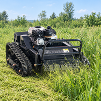 Petite tondeuse à fléaux télécommandée, largeur de coupe 500 mm, tondeuse à gazon sur chenilles, coupe-herbe tout-terrain avec tête de lame à fléaux
