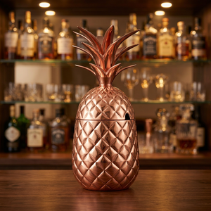 Verre à boire en forme d'ananas en cuivre avec paille - Product Image 1