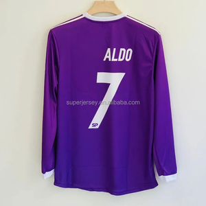 Maglia Retrò Stagione 16-17 <span class=keywords><strong>Viola</strong></span> Completo da <span class=keywords><strong>Calcio</strong></span> a Maniche Lunghe Alta Qualità Maglia da Trasferta con Nome e Logo Tagliati Automaticamente - Product Image 1