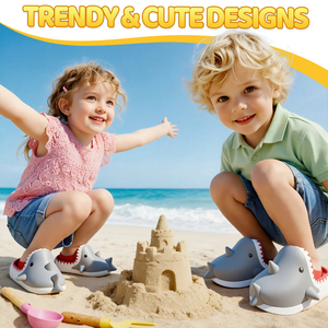 Sabots de jardin en EVA pour enfants unisexes, motif requin de dessin animé, antidérapants, légers, chaussures de plage et d'eau avec breloques DIY pour tout-petits garçons et filles - Product Image 1