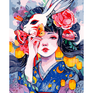 Venta al por mayor <span class=keywords><strong>Anime</strong></span> chica retrato pintura al óleo por números regalo único decoración del hogar mano pintura al óleo lienzo pintado - Product Image 1