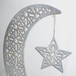 Bestseller decorazione da tavola in legno stella mezzaluna dorata per Eid Al Fitr & Ramadan Mubarak Moon Star dipinte forniture musulmane - Product Image 3