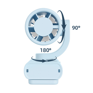 พัดลมตั้งโต๊ะแบบหนีบ ชาร์จผ่าน USB 180 °   แกนหมุนแนวนอน 90 องศา °   พัดลมระบายความร้อนขนาดเล็กแบบพกพา ปรับมุมเอียงได้ในแนวตั้ง - Product Image 3