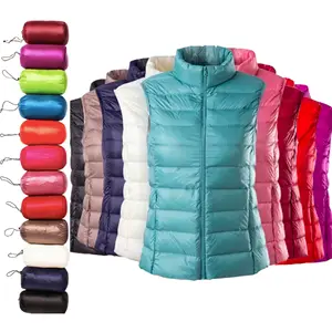 Lichtgewicht Vest Warm Mouwloos Jasje Plus Size Winter Vrouw Duck Down Puffer Vest Voor Dames