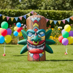 Poteaux Tiki Géants Gonflables à LED – Décoration Thème Hawaïen pour Fêtes de Plage/Événements Tropicaux/Festivals de Musique/Activation de Marque - Product Image 1