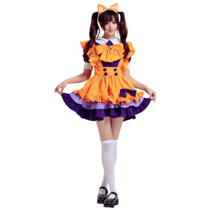 Costume de demoiselle d'honneur orange, robe Lolita pure et mignonne, robe de cosplay pour convention d'anime, uniforme scolaire, robe de fête pour filles - Product Image 2