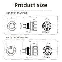 Bouton d'urgence maintenu en état de veille 22mm 19mm en alliage d'aluminium IP65 5A, bouton-poussoir 2NC à verrouillage normalement fermé
