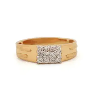 天然铺路钻石实心14k黄金精致订婚男士戒指定制礼品时尚设计精品珠宝制造商