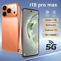 Nouveau Téléphone 2026 18 Pro Max Vente en Gros Original Débloqué 5G LTE Smartphone HD 6.9" 144Hz Batterie 8000mAh MTK Dimensity