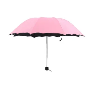 WHY41 פריחה במים מטרייה נייד חיצוני נסיעות שמש אנטי Uv בנות שמשייה מתקפל Windproof גשם מטרייה