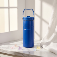 Bouteille isotherme en acier inoxydable de 500 ml avec une performance thermique de 6 à 12 heures, écologique et portable, avec couvercle et poignée