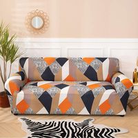 Housse de canapé personnalisée en gros, motifs géométriques modernes, design imprimé, lavable, extensible et élastique