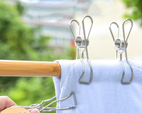 Grande pince de séchage de vêtements en acier inoxydable Porte-couette en coton Pince à tissu en fil d'acier inoxydable