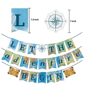 Retraite Tourisme Thème <span class=keywords><strong>Voyage</strong></span> Fête Décoration Spirale Suspendue Bannière avec Insertion de Carte de Trafic Vaisselle et Décorations - Product Image 5