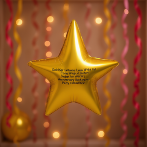 Globos Estrella Dorada Grandes de Aluminio con Diseño de Explosión Estelar Mágica para Decoraciones de Bodas y Aniversarios - Product Image 3