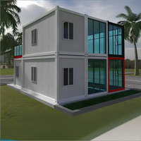 Maison conteneur préfabriquée à 2 étages, moderne, modulaire, détachable, 2-3 chambres, 20-40 pieds, pour hôtel de luxe, villa, école, salle de bain