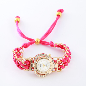 Reloj explosivo con incrustaciones de diamantes para mujer, <span class=keywords><strong>cadena</strong></span> de color en forma de corazón a la moda, reloj de cuarzo para mujer, reloj de pulsera trenzado - Product Image 6