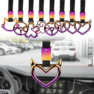 Colorful Tsurikawa Ring Heart JDM RACING Train Bus Handle Hand Strap Styling Drift Charm Strap Drift Car Warning Car Tow Strap