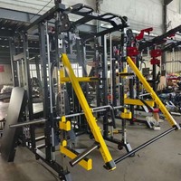 Machine d'entraînement multifonctionnelle Smith : Appareil commercial d'entraînement fonctionnel complet avec Power Rack et Crossover par câble
