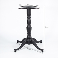Base de table en fonte noire à 4 pattes, vente en gros directe d'usine, pieds de table en métal pour restaurant, café, mobilier commercial