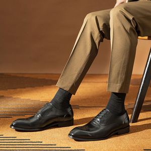 Zapatos Formales para Hombre, Modelo 2025, de Cuero Genuino, a la Moda, Otoñales, Impermeables, Antideslizantes, para Oficina y Eventos Profesionales - Product Image 3