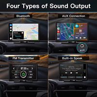 Lecteur DVD de voiture 9 pouces avec écran tactile sans fil CarPlay et Android Auto, navigation HD, support de tableau de bord portable pour voitures universelles