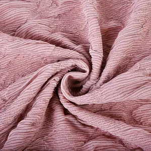 Tùy chỉnh bán buôn chất rắn đan Polyester lurex Spandex dệt kim Jacquard vải cho hàng may mặc